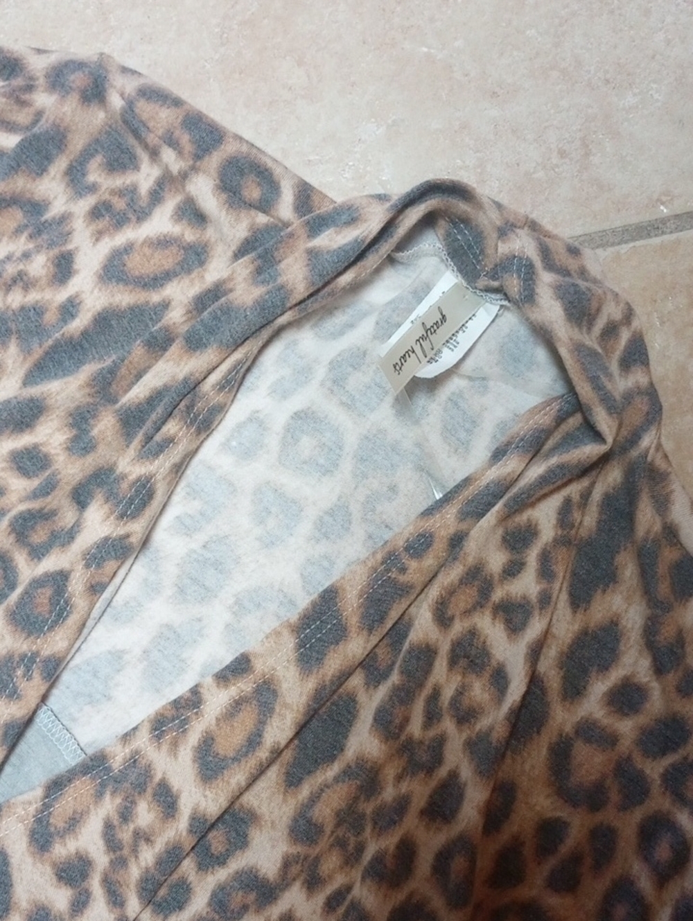 Mendocino Grey, Black & Brown Leopard Mixed-Print Open Cardigan - Picture 3 of 6